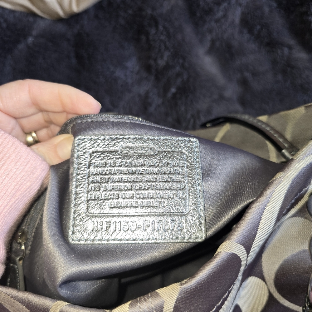 Coach Brooke Signature Jacquard Shoulder Bag in Gray and Silver - Picture 5 of 9